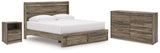 Elbrim Brown King Panel Storage Bed, Dresser and Nightstand from Ashley - Luna Furniture