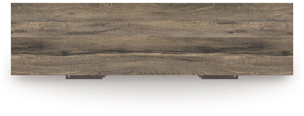 Elbrim Brown Queen Panel Storage Bed, Dresser and Nightstand from Ashley Furniture - Luna Furniture