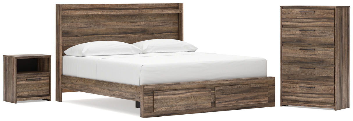 Elbrim King Panel Storage Bed, Chest and Nightstand from Ashley - Luna Furniture