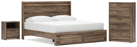 Elbrim King Panel Storage Bed, Chest and Nightstand from Ashley - Luna Furniture