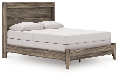 Elbrim Brown Queen Panel Bed, Dresser, Mirror and Nightstand from Ashley Furniture - Luna Furniture