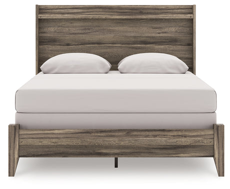 Elbrim Brown Queen Panel Bed, Dresser, Mirror and Nightstand from Ashley Furniture - Luna Furniture
