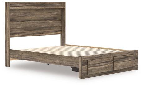 Elbrim Brown Queen Panel Storage Bed, Dresser, Mirror and Nightstand from Ashley Furniture - Luna Furniture