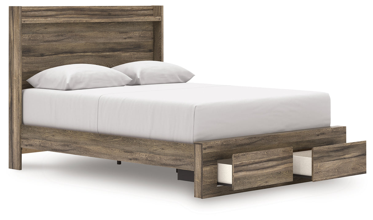 Elbrim Queen Panel Storage Bed, Dresser and Mirror from Ashley Furniture - Luna Furniture