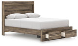 Elbrim Brown Queen Panel Storage Bed, Dresser, Mirror and Nightstand from Ashley Furniture - Luna Furniture