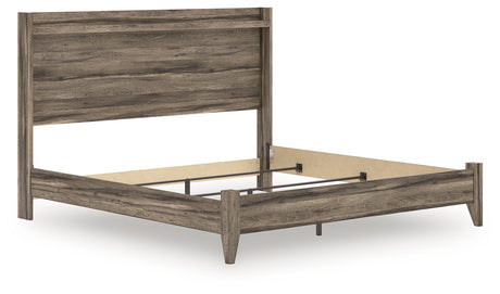 Elbrim Brown King Panel Bed, Dresser, Mirror and Nightstand from Ashley Furniture - Luna Furniture