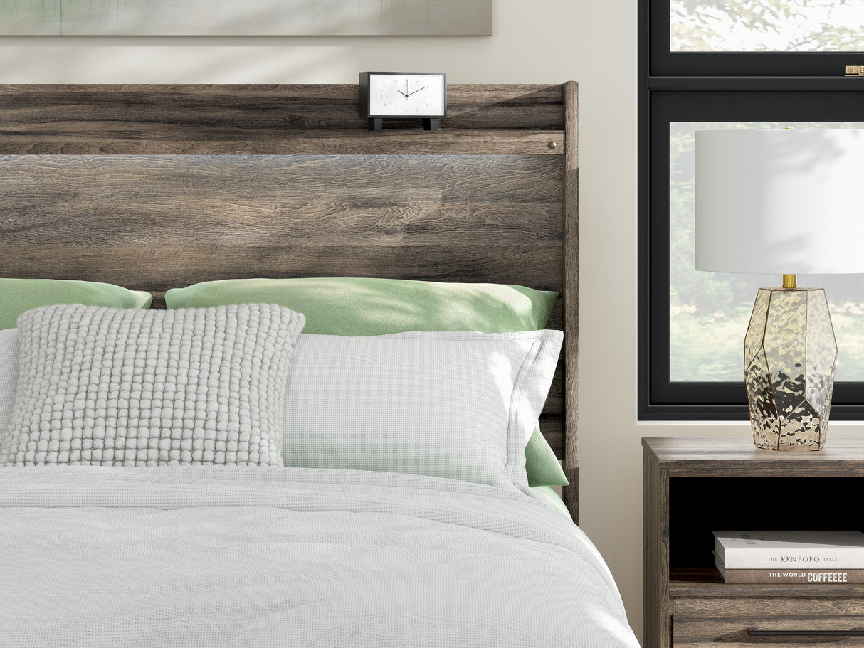 Elbrim Brown King Panel Bed, Dresser, Mirror and Nightstand from Ashley Furniture - Luna Furniture
