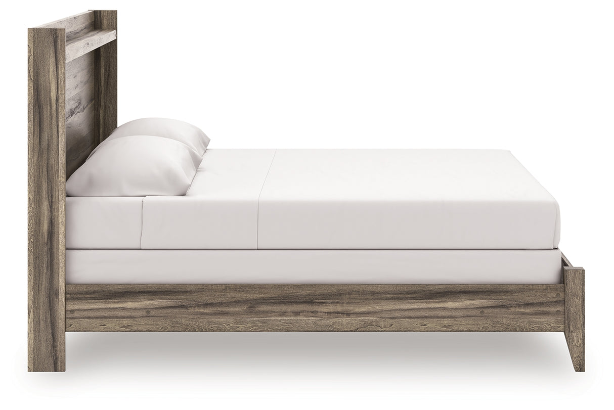 Elbrim Brown King Panel Bed, Dresser, Mirror and Nightstand from Ashley Furniture - Luna Furniture