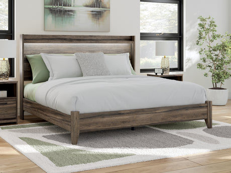 Elbrim Brown King Panel Bed, Dresser, Mirror and Nightstand from Ashley Furniture - Luna Furniture