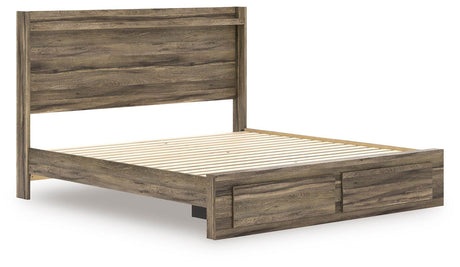 Elbrim Brown King Panel Storage Bed, Dresser and Nightstand from Ashley - Luna Furniture
