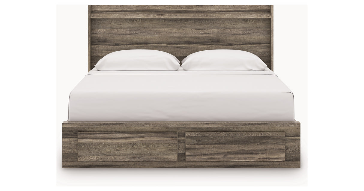 Elbrim Brown King Panel Storage Bed from Ashley - Luna Furniture