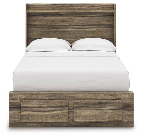 Elbrim Brown Full Panel Storage Bed, Dresser, Mirror and 2 Nightstands from Ashley - Luna Furniture