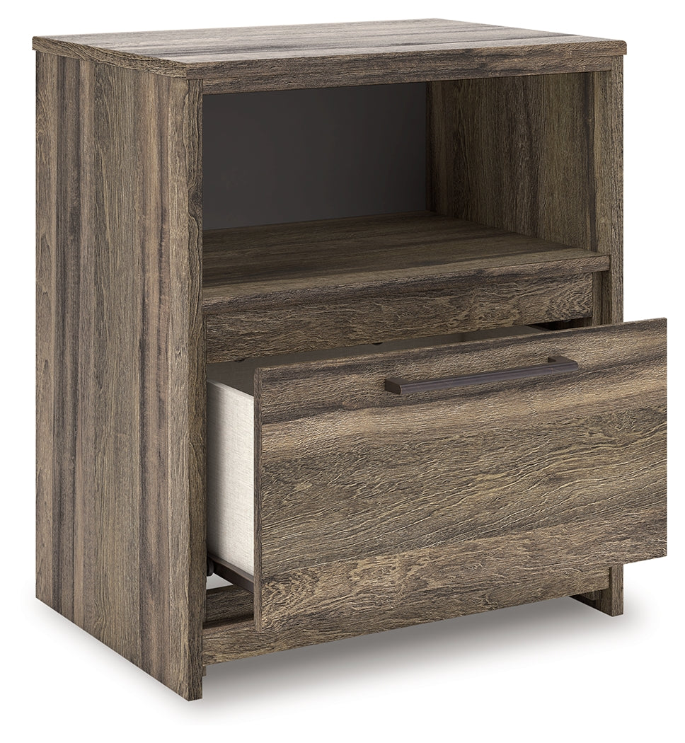 Elbrim Brown Queen Panel Bed, Dresser, Mirror and Nightstand from Ashley Furniture - Luna Furniture
