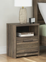 Elbrim Brown King Panel Bed, Dresser, Mirror and Nightstand from Ashley Furniture - Luna Furniture