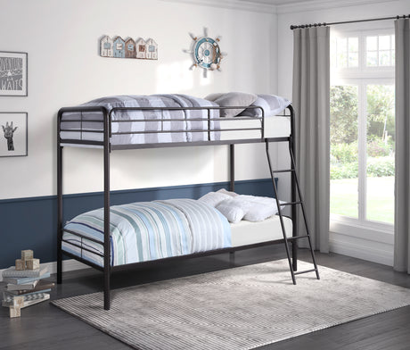 Lunar Dark Bronze Metal Twin/Twin Bunk Bed from Homelegance - Luna Furniture