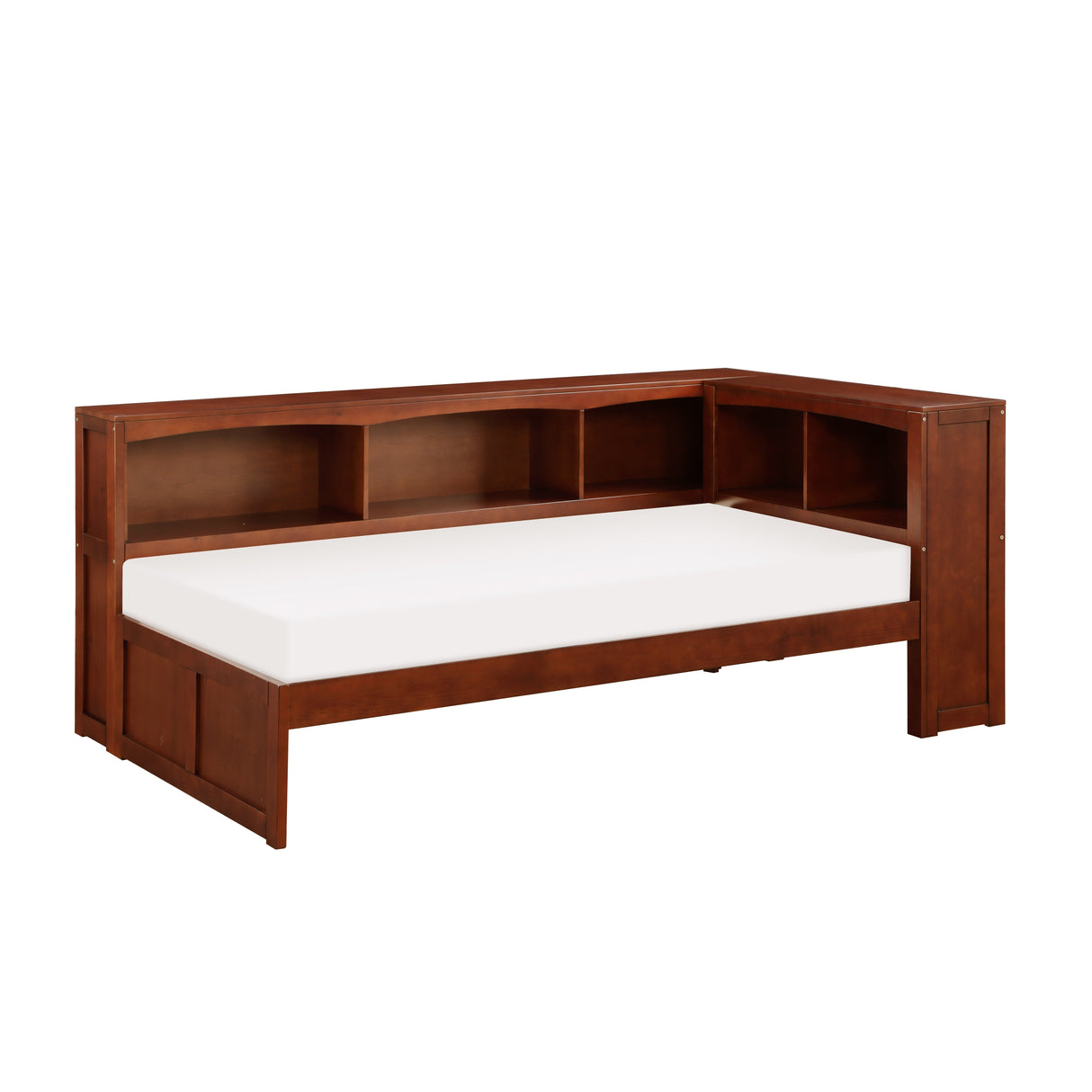 Rowe Dark Cherry Twin Bookcase Corner Bed from Homelegance - Luna Furniture