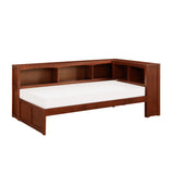 Rowe Dark Cherry Twin Bookcase Corner Bed from Homelegance - Luna Furniture