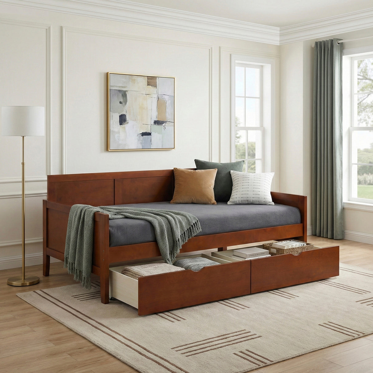 Rowe Dark Cherry Twin/Twin Bunk Bed from Homelegance - Luna Furniture