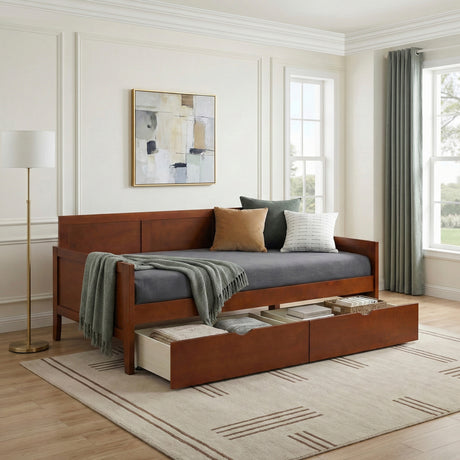 Rowe Dark Cherry Twin/Twin Bunk Bed from Homelegance - Luna Furniture