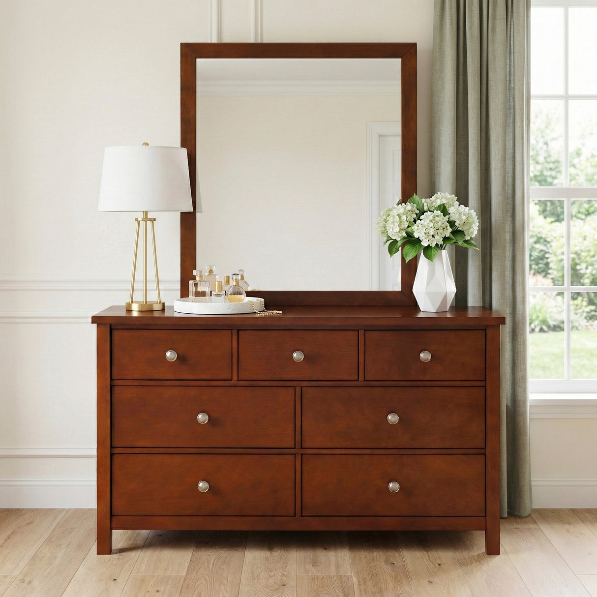 Rowe Dark Cherry Mirror (Mirror Only) from Homelegance - Luna Furniture