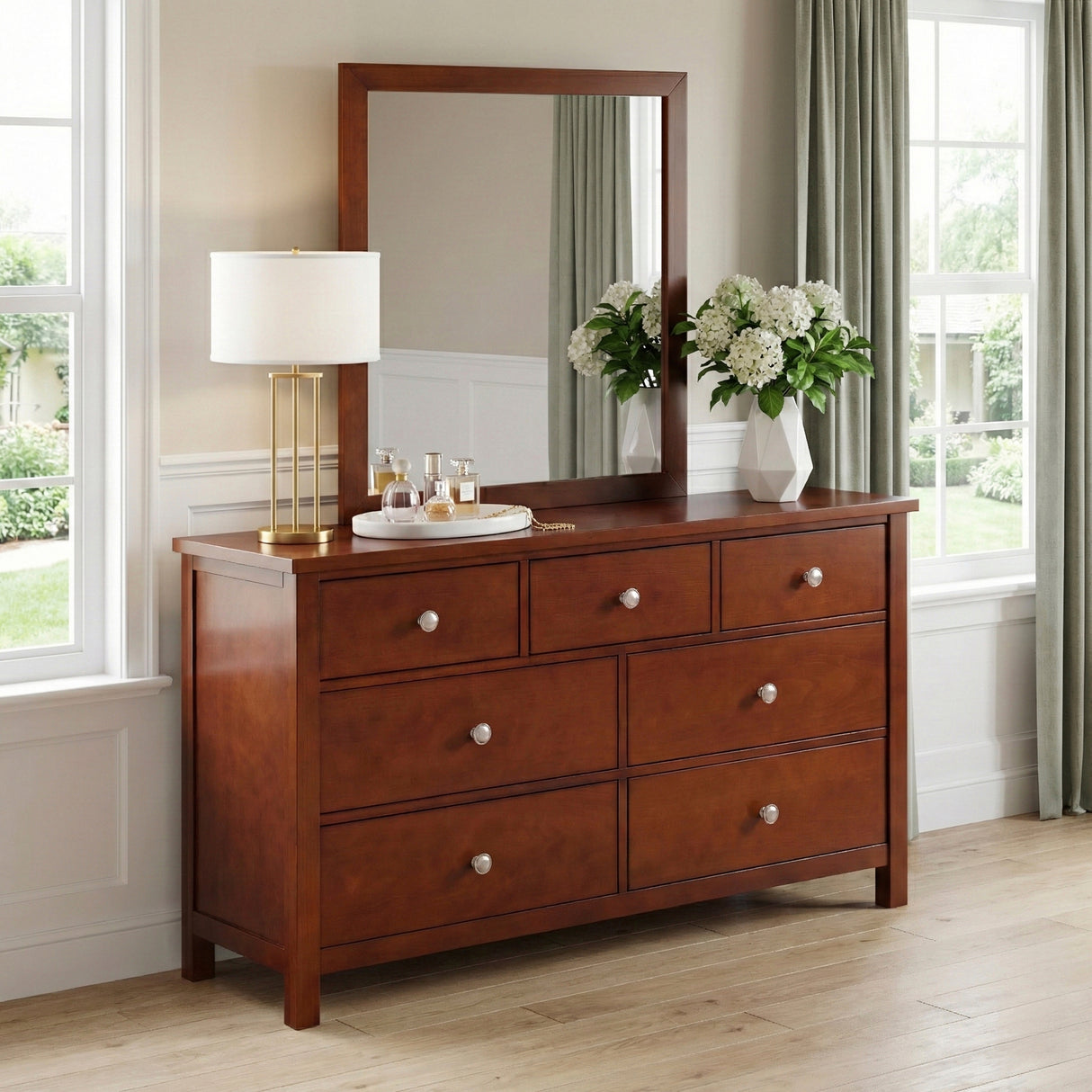 Rowe Dark Cherry Mirror (Mirror Only) from Homelegance - Luna Furniture