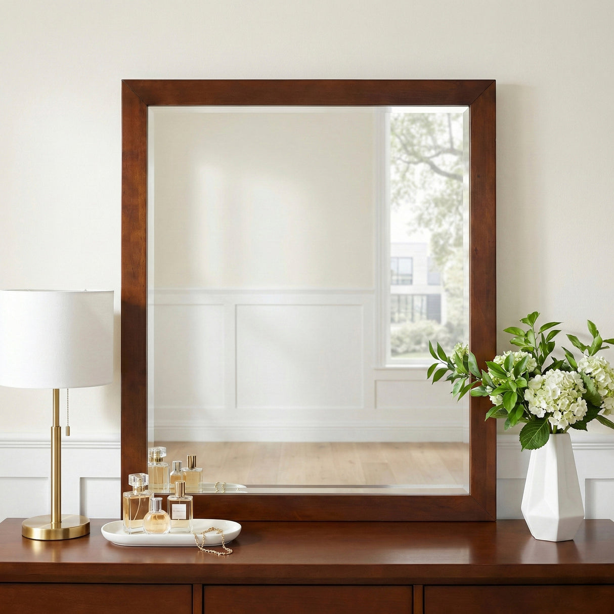 Rowe Dark Cherry Mirror, Wide from Homelegance - Luna Furniture