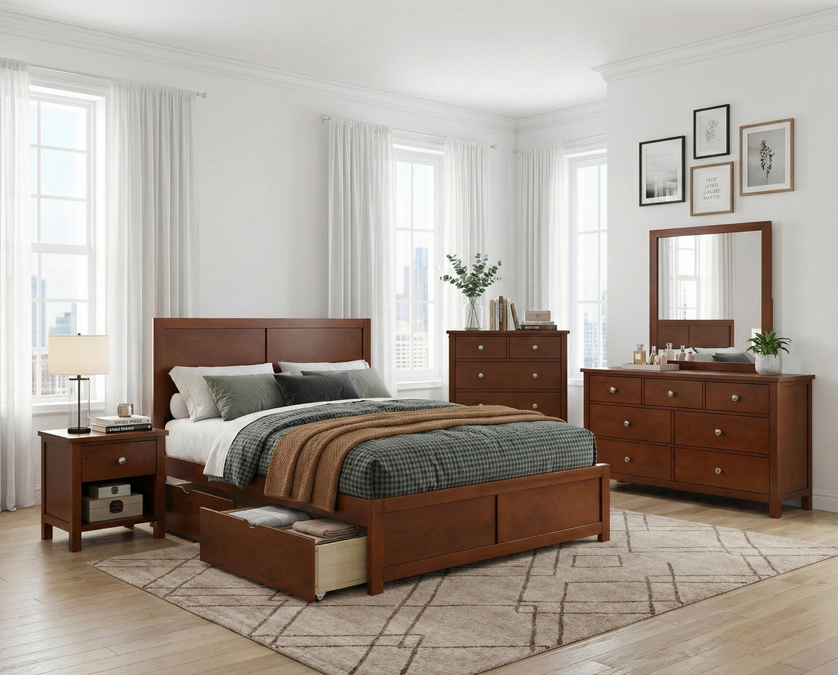 Rowe Dark Cherry Full Platform Bed from Homelegance - Luna Furniture