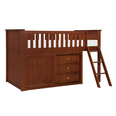 Rowe Dark Cherry Twin Captains Trundle Bed from Homelegance - Luna Furniture