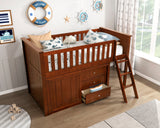 Rowe Dark Cherry Twin Captains Trundle Bed from Homelegance - Luna Furniture