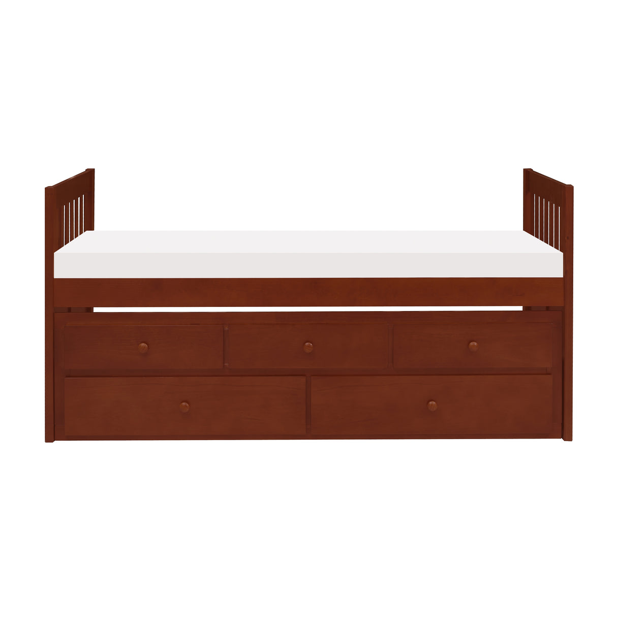 Rowe Dark Cherry Twin Captains Trundle Bed from Homelegance - Luna Furniture