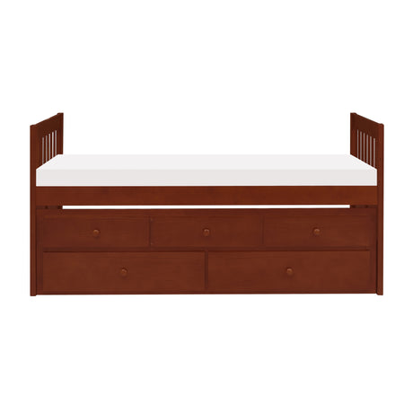 Rowe Dark Cherry Twin Captains Trundle Bed from Homelegance - Luna Furniture