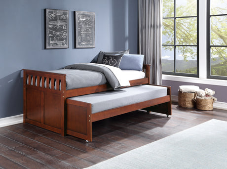 Rowe Dark Cherry Twin Captains Trundle Bed from Homelegance - Luna Furniture