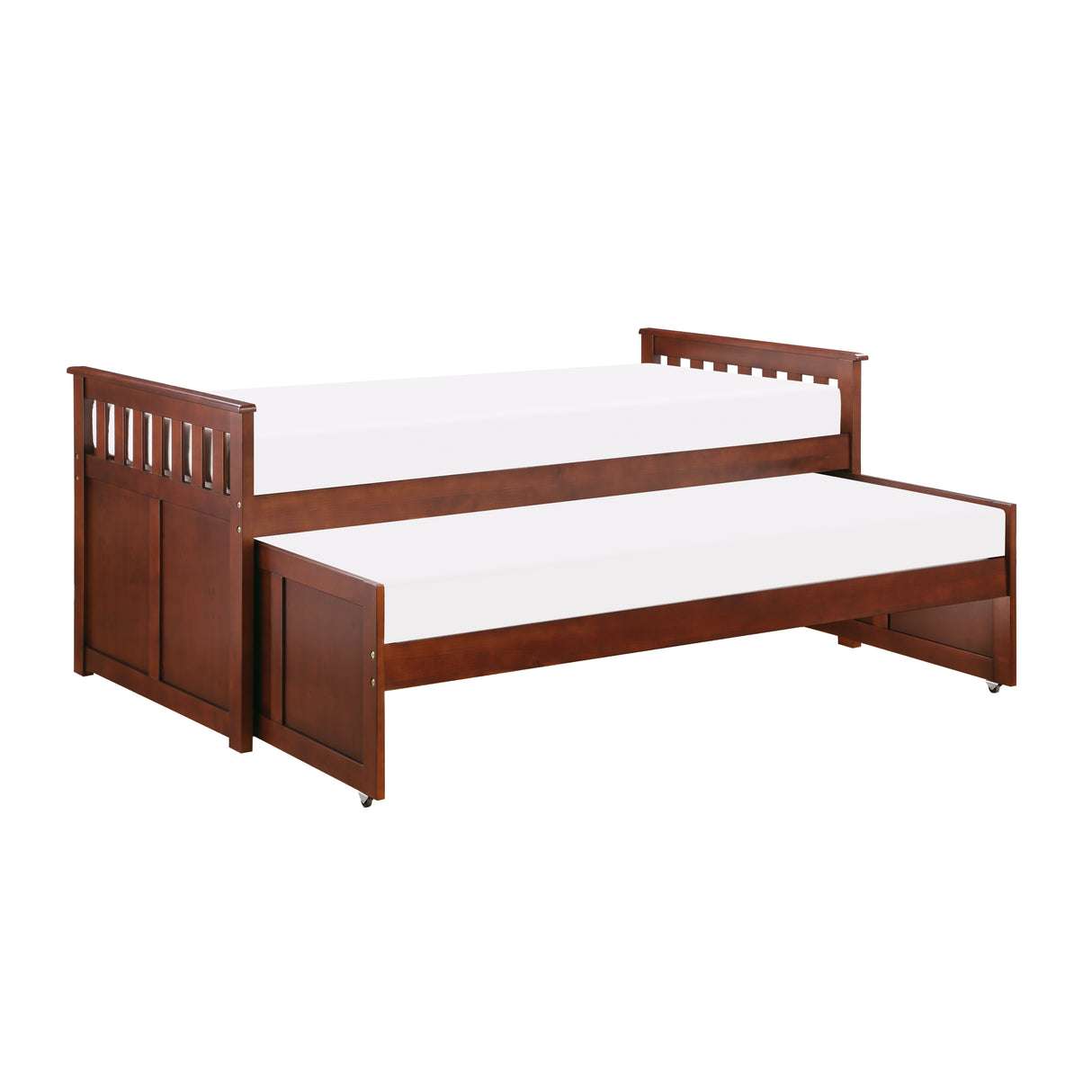 Rowe Dark Cherry Twin Captains Trundle Bed from Homelegance - Luna Furniture