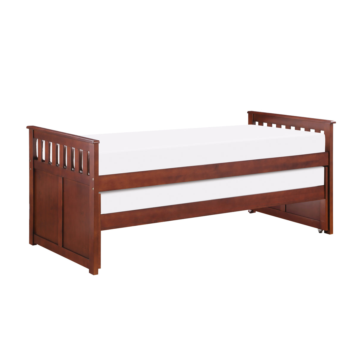 Rowe Dark Cherry Twin Captains Trundle Bed from Homelegance - Luna Furniture