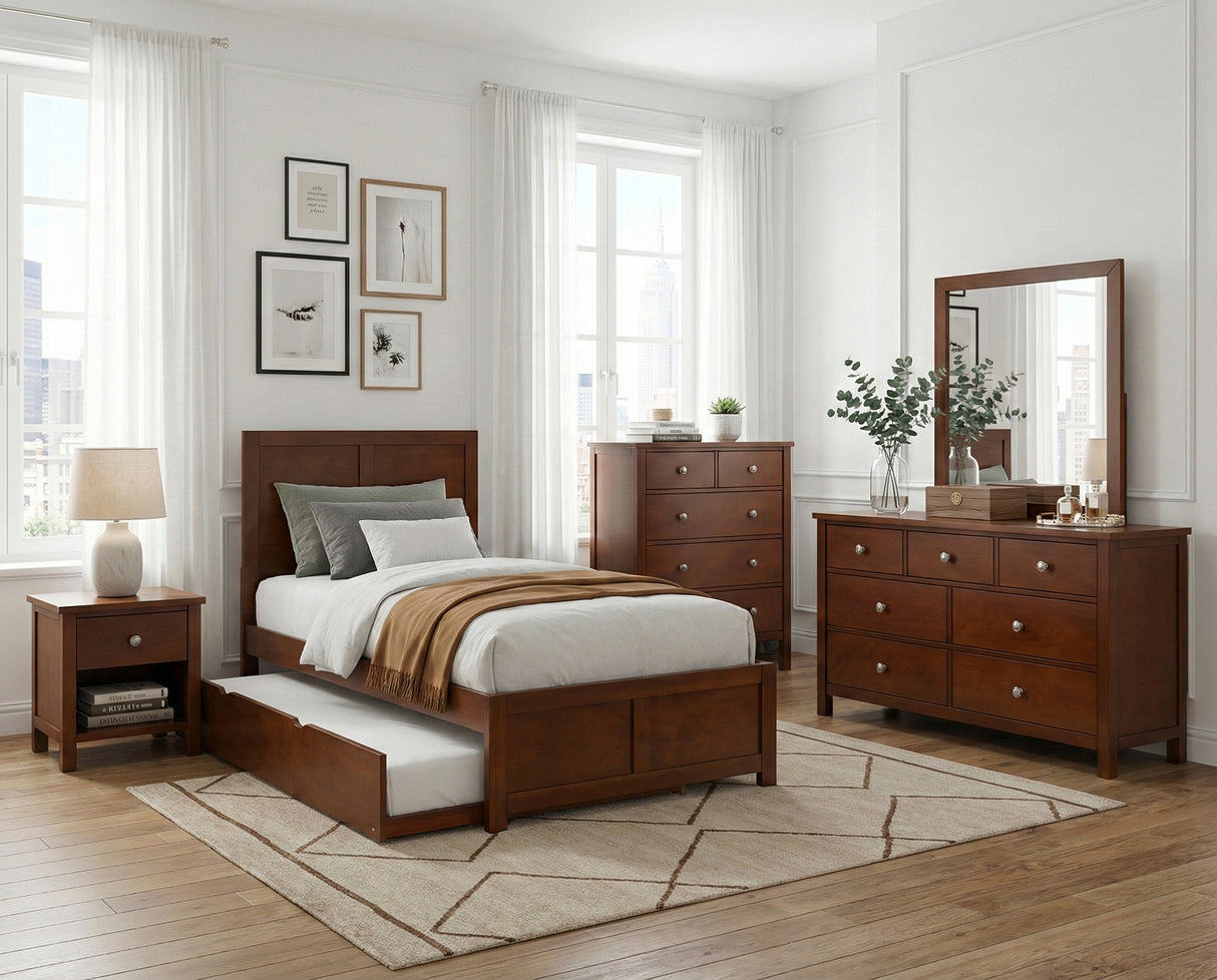 Rowe Dark Cherry Twin Platform Bed from Homelegance - Luna Furniture
