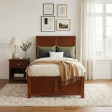 Rowe Dark Cherry Twin Platform Bed from Homelegance - Luna Furniture