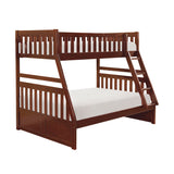 Rowe Dark Cherry Twin/Full Bunk Bed from Homelegance - Luna Furniture
