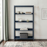 Sloane Navy Blue Bookcase, 4 Fixed Shelves from Homelegance - Luna Furniture