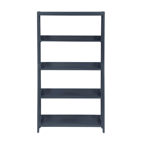 Sloane Navy Blue Bookcase, 4 Fixed Shelves from Homelegance - Luna Furniture