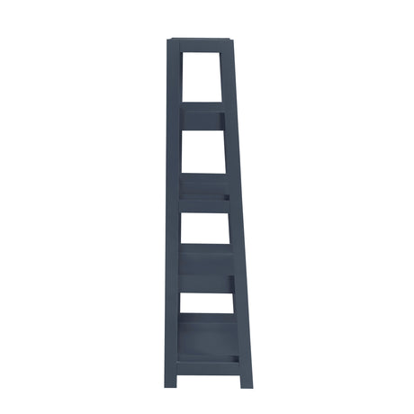 Sloane Navy Blue Bookcase, 4 Fixed Shelves from Homelegance - Luna Furniture