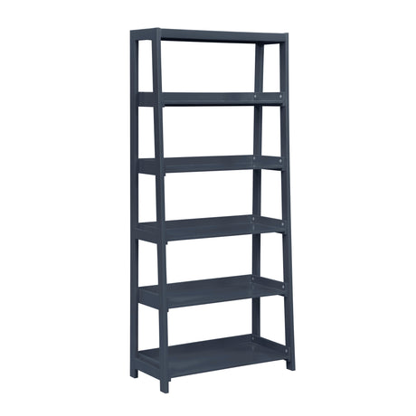 Sloane Navy Blue Bookcase, 5 Fixed Shelves from Homelegance - Luna Furniture