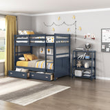 Sloane Navy Blue Twin/Full Bunk Bed from Homelegance - Luna Furniture