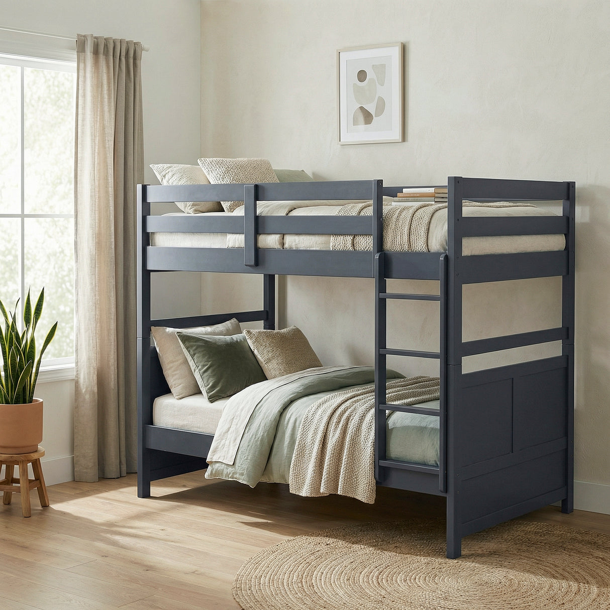 Sloane Navy Blue Twin/Twin Bunk Bed from Homelegance - Luna Furniture
