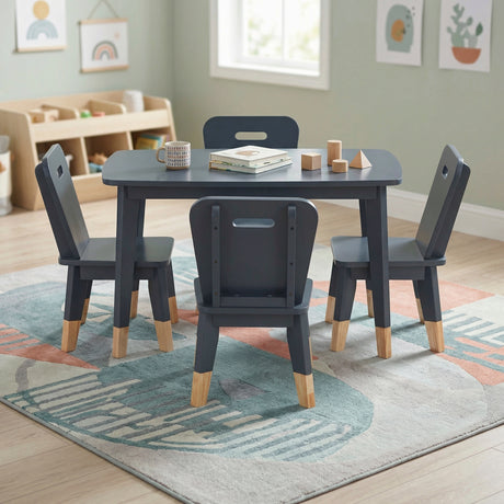 Sloane Navy Blue 5-Piece Pack Children Table and Chairs Set from Homelegance - Luna Furniture