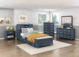Sloane Navy Blue Twin/Full Bunk Bed from Homelegance - Luna Furniture