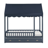 Sloane Navy Blue Full/Full Bunk Bed from Homelegance - Luna Furniture