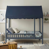 Sloane Navy Blue Twin Canopy Platform Bed from Homelegance - Luna Furniture
