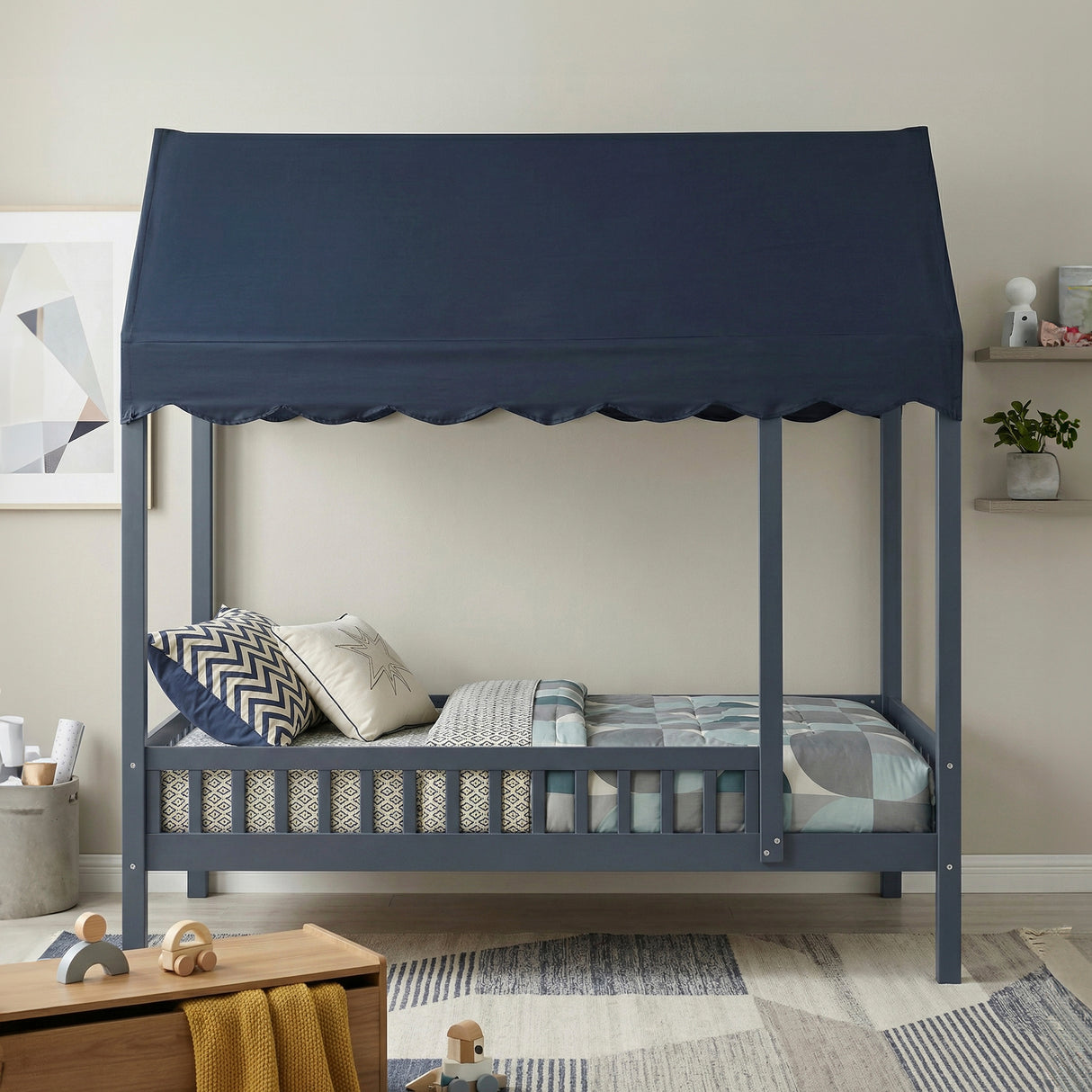 Sloane Navy Blue Full/Full Bunk Bed from Homelegance - Luna Furniture