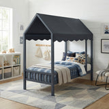 Sloane Navy Blue Twin Canopy Platform Bed from Homelegance - Luna Furniture