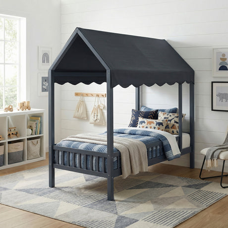 Sloane Navy Blue Twin Canopy Platform Bed from Homelegance - Luna Furniture